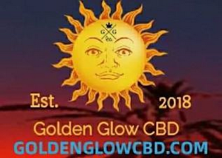 GG GOLDEN GLOW CBD EST. 2018 GOLDENGLOWCBD.COM logo