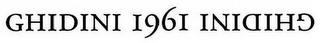 GHIDINI 1961 INIDIHG logo