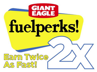 GIANT EAGLE FUELPERKS EARN TWICE AS FAST 2X logo
