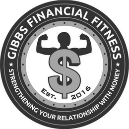 GIBBS FINANCIAL FITNESS STRENGTHENING YOUR RELATIONSHIP WITH MONEY EST. 2016 logo