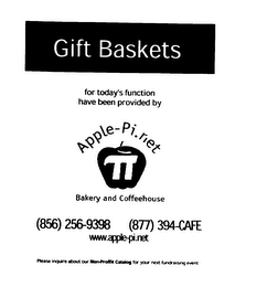 GIFT BASKETS FOR TODAYS FUNCTION HAVE BEEN PROVIDED BY APPLE PI. NET BAKERY AND COFFEEHOUSE logo