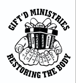 GIFT'D MINISTRIES LOVE KINDNESS FAITH MIRACLES TEACHING WISDOM PROPHECY RESTORING THE BODY logo