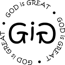 GIG GOD IS GREAT · GOD IS GREAT · GOD IS GREAT logo