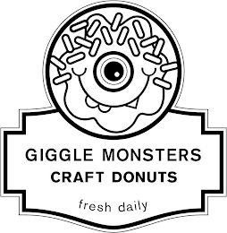 GIGGLE MONSTERS CRAFT DONUTS FRESH DAILY logo