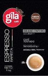 GILA CAFÉ TUESTE ESPRESSO ESPRESSO BARISTA GRANO ENTERO GOURMET* CAFÉ TOSTADO NATURALMENTE CON ANTIOXIDANTES* ARÁBICA 100% PREMIUM* CONTENIDO NETO 1KG logo