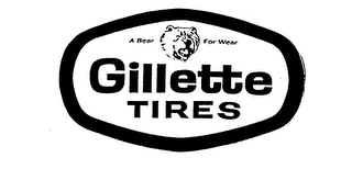 GILLETTE TIRES A BEAR FOR WEAR logo