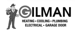GILMAN HEATING. COOLING. PLUMBING ELECTRICAL. GARAGE DOOR logo