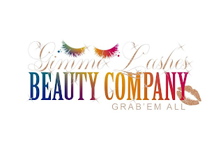 GIMME LASHES BEAUTY COMPANY GRAB 'EM ALL logo