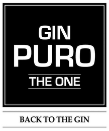GIN PURO THE ONE BACK TO THE GIN logo
