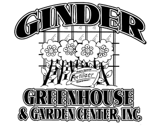 GINDER GREENHOUSE & GARDEN CENTER, INC. BOB'S SPECIAL FERTILIZER GUARANTEED! logo