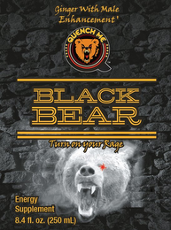 GINGER WITH MALE ENHANCEMENT QUENCH ME Q BLACK BEAR TURN YOUR RAGE ON ENERGY SUPPLEMENT 8.4 FL. OZ. (250 ML) logo