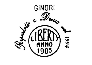 GINORI LIBERTY ANNO 1905 RIPRODOTTO A DOCCIA NEL 1994 logo