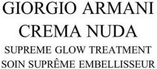 GIORGIO ARMANI CREMA NUDA SUPREME GLOW TREATMENT SOIN SUPRÊME EMBELLISSEUR logo