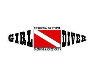 GIRL DIVER THE ORIGINAL CALIFORNIA CLOTHING & ACCESSORIES logo