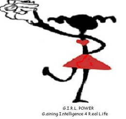 G.I.R.L. POWER G.AINING I.NTELLIGENCE 4 R.EAL L.IFE logo