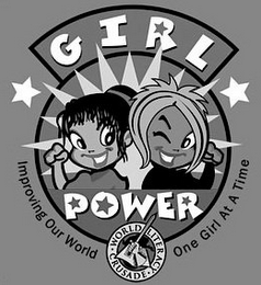 GIRL POWER IMPROVING OUR WORLD ONE GIRL AT A TIME · WORLD LITERACY · CRUSADE logo