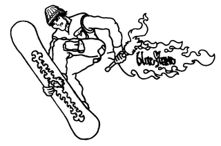 GIRL ROLLERBLADER AND FLAME logo