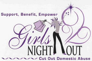 GIRLS NIGHT OUT CUT OUT DOMESTIC ABUSE SUPPORT, BENEFIT, EMPOWER logo