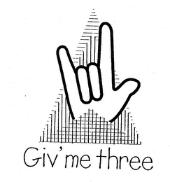 GIV' ME THREE logo