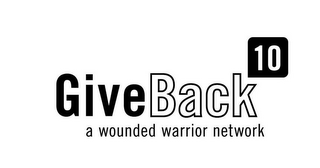 GIVE BACK 10 A WOUNDED WARRIOR NETWORK logo