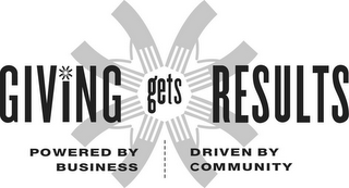 GIVING GETS RESULTS POWERED BY BUSINESS DRIVEN BY COMMUNITY logo