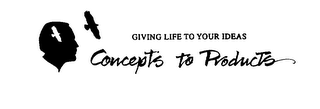 GIVING LIFE TO YOUR IDEAS CONCEPTS TO PRODUCTS logo