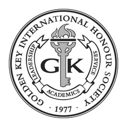 GK GOLDEN KEY INTERNATIONAL HONOR SOCIETY 1977 logo