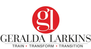 GL GERALDA  LARKINS TRAIN · TRANSFORM ·TRANSITION logo