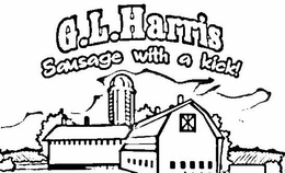 G.L. HARRIS SAUSAGE WITH A KICK! logo