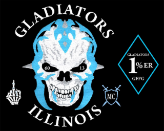 GLADIATORS ILLINOIS MC 60 13 GLADIATORS 1% ER GFFG logo