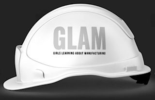 GLAM GIRLS LEARNING ABOUT MANUFACTURING logo