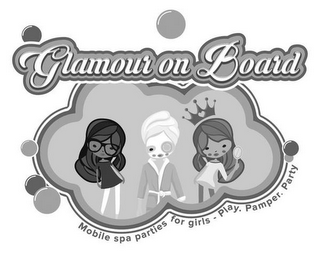 GLAMOUR ON BOARD MOBILE SPA PARTIES FOR GIRLS - PLAY. PAMPER. PARTY logo