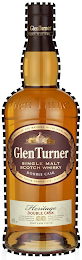 GLEN TURNER SINGLE MALT SCOTCH WHISKY DOUBLE CASK DISTILLED AND MATURED IN THE HIGHLANDS PRODUCT OF SCOTLAND A FINE SINGLE MALT SCOTCH WHISKY WITH THE BOLD CHARACTER OF OAK AND THE DEPTH AND RICH FLAVOUR OF PORT WOOD PORT CASK FINISH GLEN TURNER - DISTILLED IN THE HIGHLANDS - PRODUCT OF SCOTLAND GLEN TURNER COMPANY LTD. SCOTLAND logo
