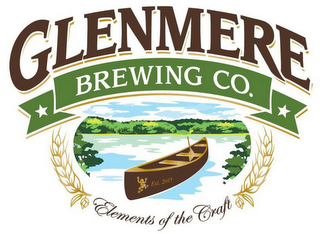 GLENMERE BREWING CO. ELEMENTS OF THE CRAFT EST. 2015 logo