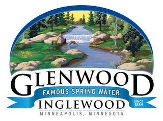 GLENWOOD INGLEWOOD FAMOUS SPRING WATER MINNEAPOLIS, MINNESOTA SINCE 1884 logo