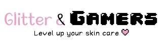 GLITTER & GAMERS LEVEL UP YOUR SKIN CARE logo