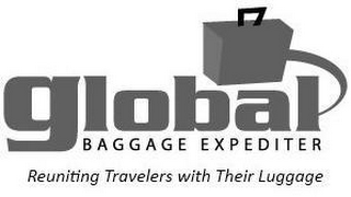 GLOBAL BAGGAGE EXPEDITER REUNITING TRAVELERS WITH THEIR LUGGAGE logo