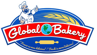 GLOBAL BAKERY "FRESCO ES MAS DELICIOSO""FRESH IS MORE DELICIOUS" logo