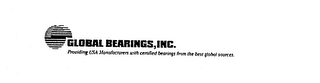 GLOBAL BEARINGS, INC. PROVIDING USA MANUFACTURERS WITH CERTIFIED BEARINGS FROM THE BEST GLOBAL SOURCES. logo
