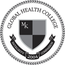 GLOBAL HEALTH COLLEGE MK INTEGRITY 2004COMPASSION logo