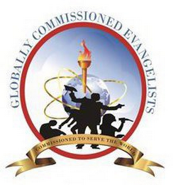 GLOBALLY COMMISSIONED EVANGELISTS COMMISSIONED TO SERVE THE WORLD logo