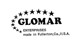 GLOMAR ENTERPRISES MADE IN FULLERTON, CA., U.S.A. logo