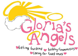GLORIA'S ANGELS LIFTING BURDENS BUILDING COMMUNITIES CARING FOR LOVED ONES logo