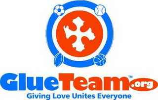 GLUETEAM.ORG GIVING LOVE UNITES EVERYONE logo