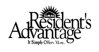 GMAC RESIDENT'S ADVANTAGE IT SIMPLY OFFERS MORE. logo