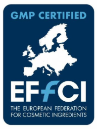 GMP CERTIFIED EFFCI THE EUROPEAN FEDERATION FOR COSMETIC INGREDIENTS logo