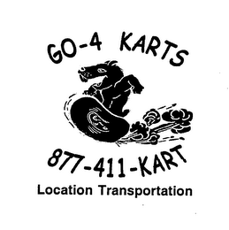 GO-4 KARTS 1-877-411-KART LOCATION TRANSPORTATION logo