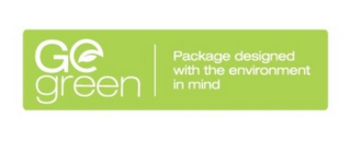 GO GREEN PACKAGE DESIGNED WITH THE ENVIRONMENT IN MIND logo