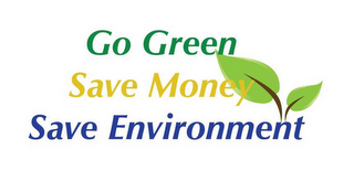 GO GREEN SAVE MONEY SAVE ENVIRONMENT logo