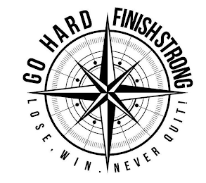 GO HARD FINISH STRONG LOSE, WIN. NEVER QUIT! logo